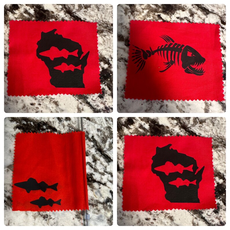 Custom Tip up Flags Ice Fishing Set of 3 Etsy