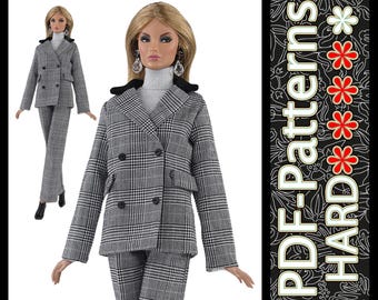 PDF Pattern Blazer for 11 1/2″ (29 cm) doll no instructions by Elenpriv