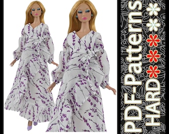 Wickelkleid PDF Schnittmuster für 11.5" Dolls - Elenpriv Design keine Anleitung