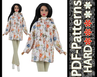 PDF Patroon (geen instructies) Bedrukte parka voor modepop 11 1/2″ (29 cm) schaal 1/6 van Elenpriv