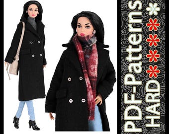 Fashion Doll Wool Coat PDF Pattern for 11.5" Poppy Parker (No Instructions)