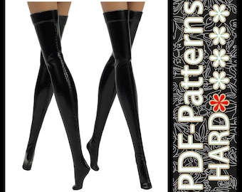 PDF Pattern(no instructions) Long latex knee-highs for 11 1/2″ (29 cm) fashion doll 1/6 scale by Elenpriv