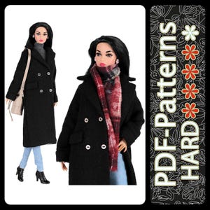 PDF Pattern Classic wool coat for 11 1/2″ (29 cm) Poppy Parker doll or similar body size (no instructions) by Elenpriv