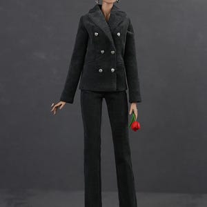 PDFパターン（説明書なし）11 1/2インチ（29cm）ファッションドール用マイクロコーデュロイダブルブレストジャケット（Elenpriv製） 画像 5