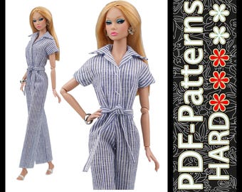 PDF Pattern Summer jumpsuit 11 1/2″ (29 cm) no instructions by Elenpriv