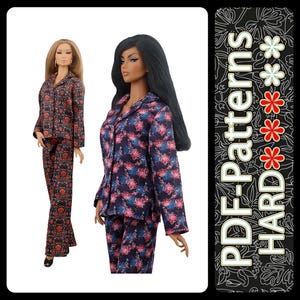 Patrón PDF Pijama FR:16 Sybarite Superfrock Numina Popovy muñeca Tender Creation PashaPasha Ficon Deva Doll Tonner Tyler sin instrucciones