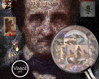 Impression artistique mosaïque Edgar Allan Poe