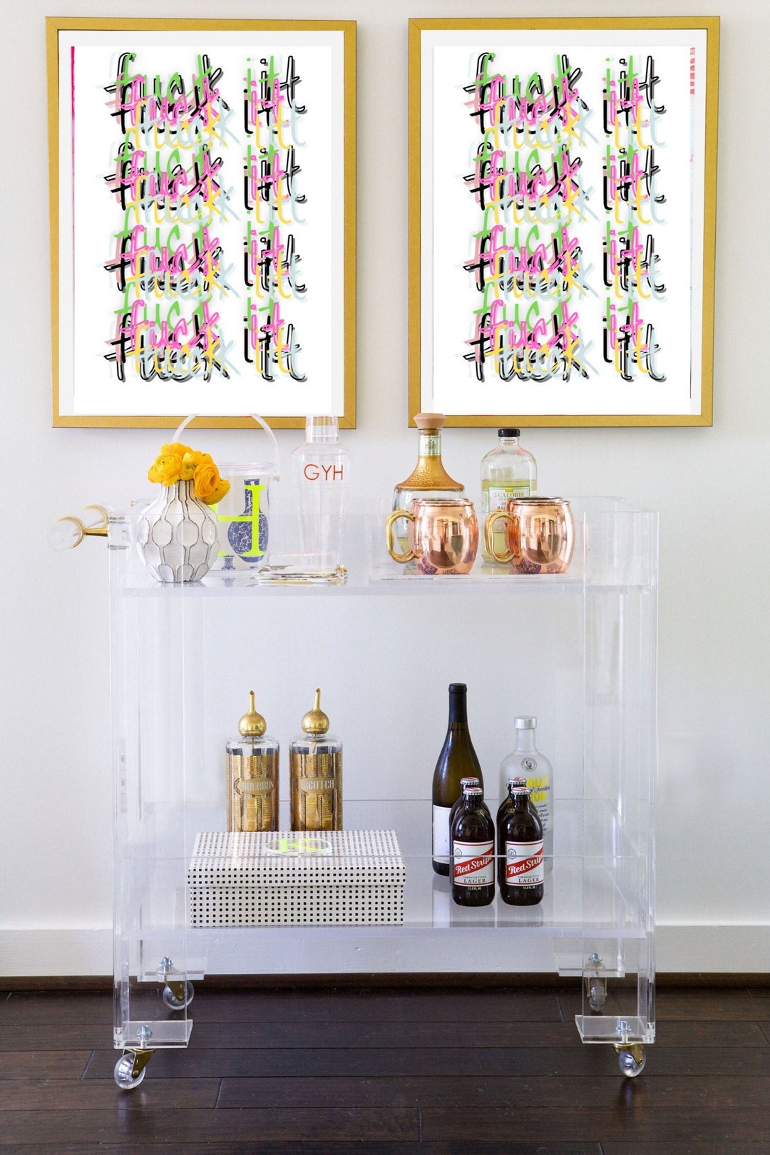 Bar Cart Print Instant Download Bar Cart Art Printable Etsy