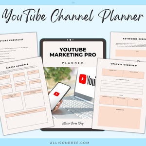 YouTube Channel Planner | Digital Content Planner | YouTube Account Growth | Video Planner | Social Media Planner | Printable | YouTube Plan