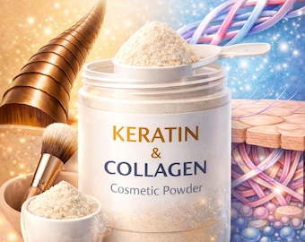 Cosmetische poedermix keratine en collageen – haar-, huid- en nagelverzorging, alleen actueel, doe-het-zelfschoonheid in hersluitbaar zakje