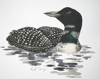 Common Loon Watercolor Wildlife Print | "Call of the Wild"