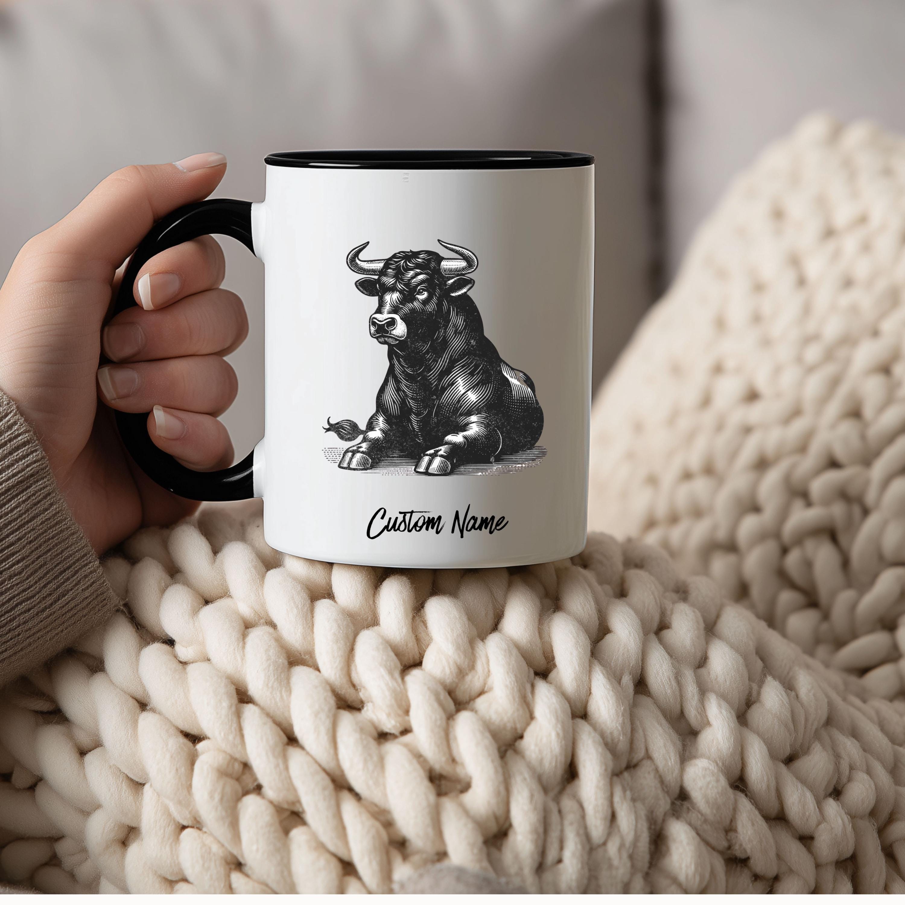 Personalized Angry Bull Coffee Mug, Western Ranch Decor - Etsy
