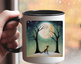 Moonlit Fox Coffee Mug: Animal Lover Gift