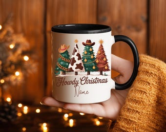 Western Christmas Mug: Retro Farmhouse Style Cup