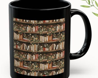 Mug à motif bibliothèque douillette Mug floral livresques