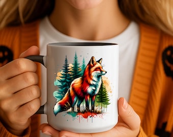 Fox Coffee Mug Wildlife Forest Cup for Nature Lovers
