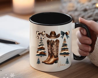 Western Christmas Coffee Mug: Cowboy Christmas, Cowgirl Boots