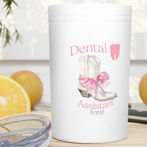 Personalized boots Dental Assistant Tumbler Gift for Dental Professionals Dental Hygienist Gift Dentist Gift boots mug Dentist Office