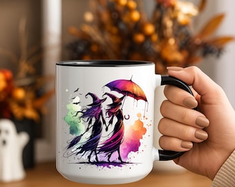 Colorful Witch Mug: Halloween Accent Coffee Mug