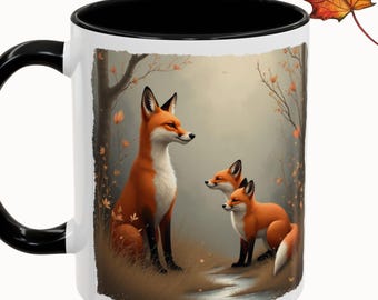 Wildlife Fox Coffee Mug for Nature Lovers Fox forest Cup