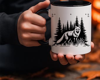 Fox Coffee Mug: Nature Forest Design Gift for Campers