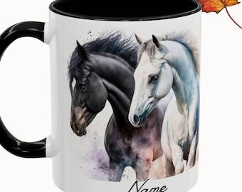 Elegant Horse Coffee Mug, Equestrian Gift
