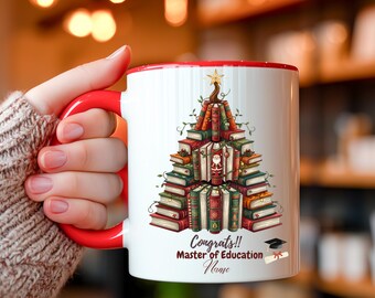 Personalized Christmas Graduation Coffee Mug, Master's Degree Gift
