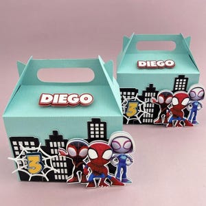 Personalized Superhero Party Favor Box: Comic City Theme Birthday