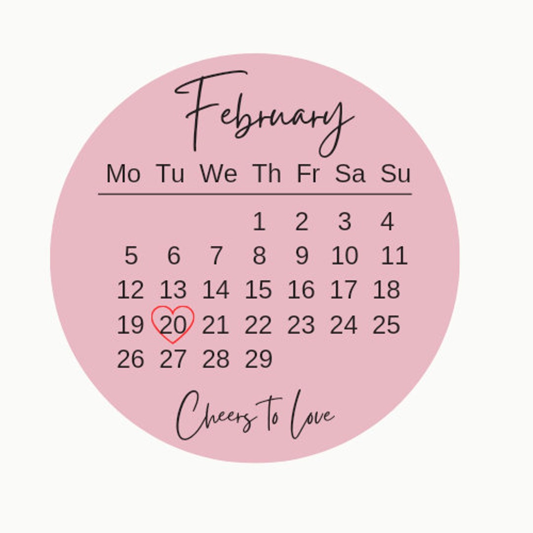 Pink Edible Digital Cake Calendar 2024, Birthday Edible Calendar