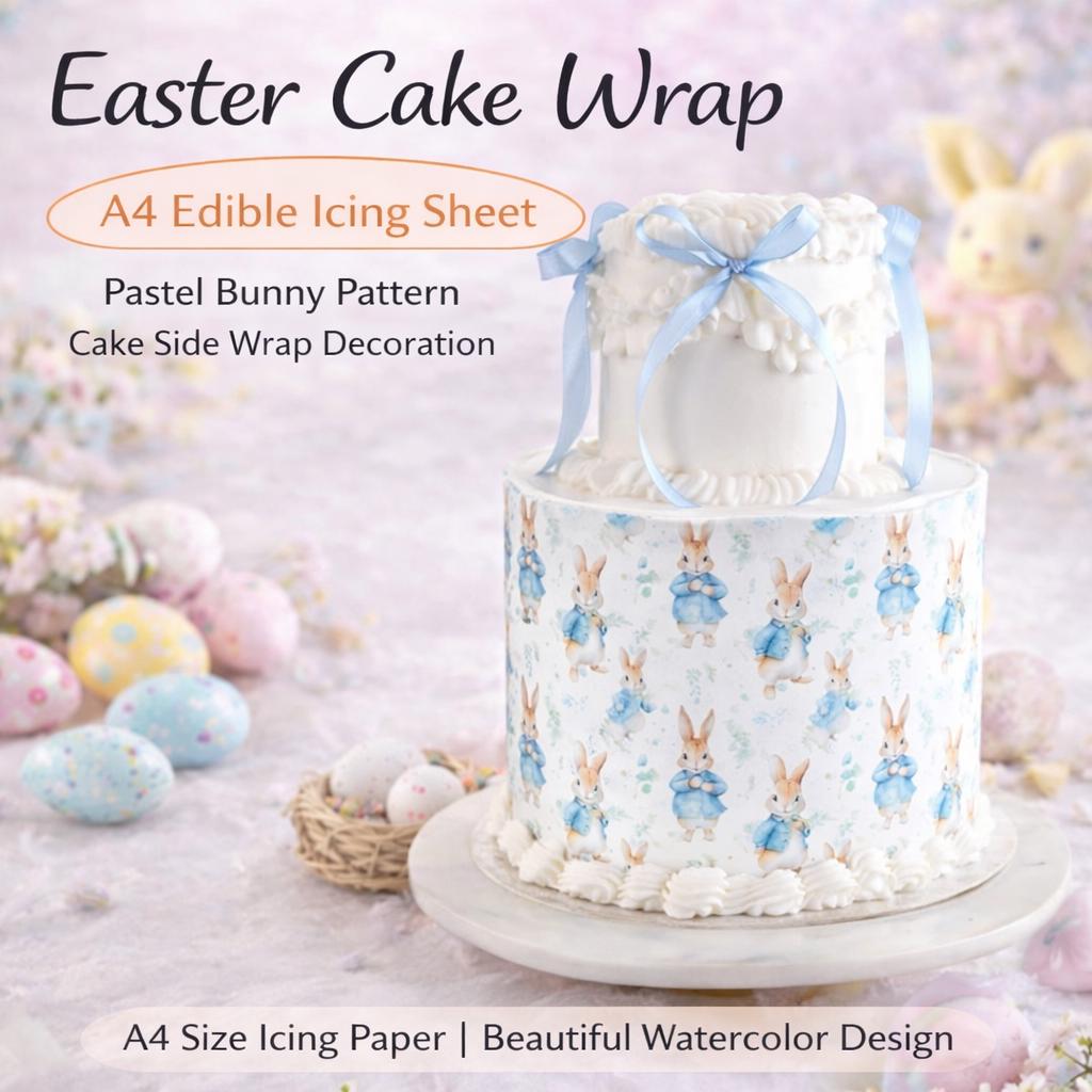 Peter Rabbit Style Cake Wrap A4 Edible Icing Sheet Easter Bunny Cake ...