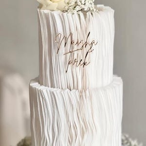 Torta di carta di riso con volant per matrimonio / strisce di ostia commestibili pretagliate / torta di compleanno con volant