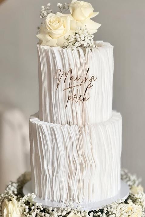 Wafer Paper Cake Ruffle wedding | pre cut edible wafer strips |  rice paper | ruffled birthday cake