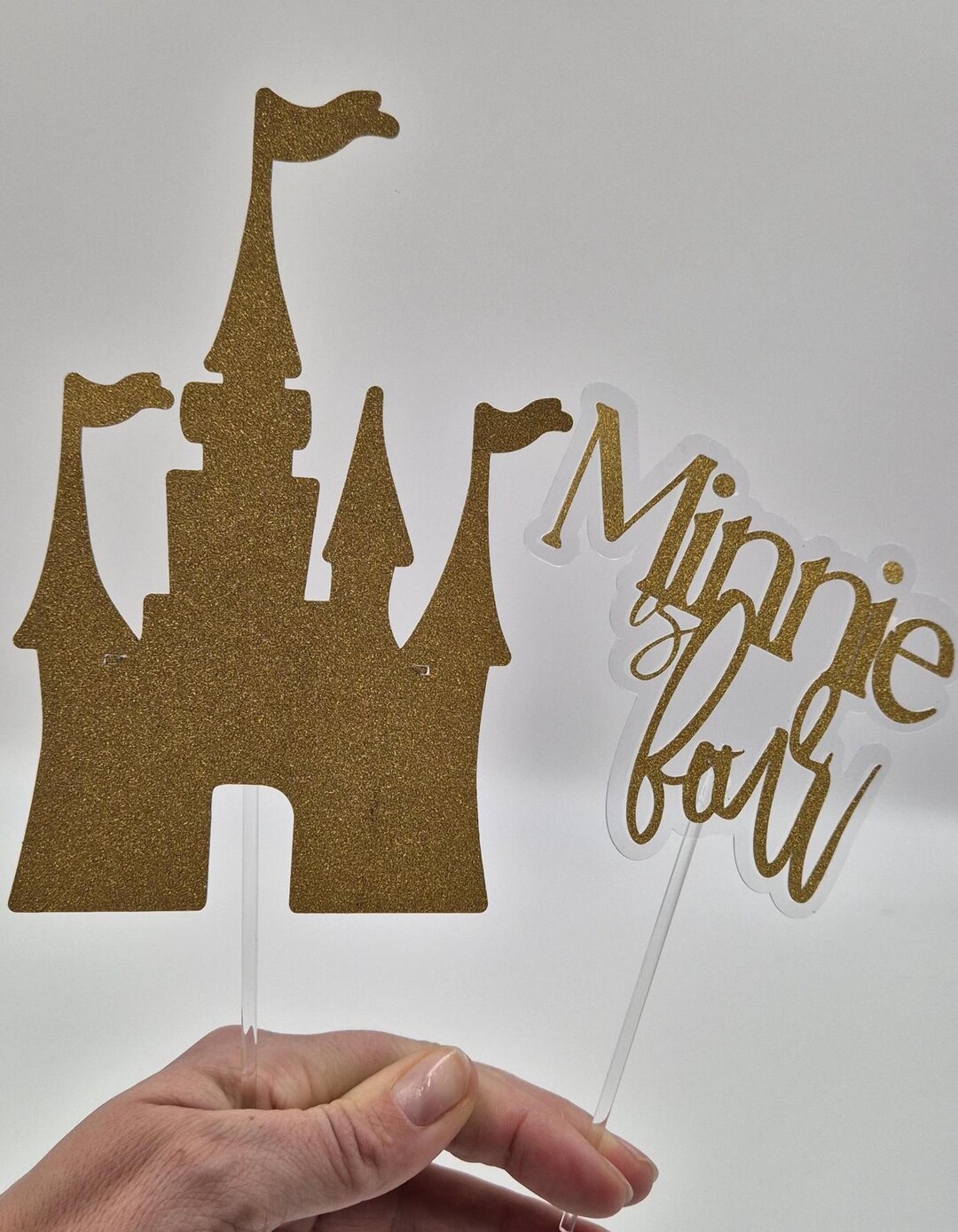 Gold Castle Cake Topper Personalised Name | Princess Birthday Cake ...