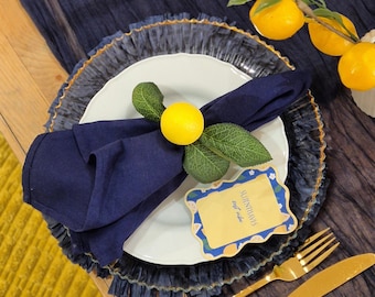 Lemon Place Cards: Amalfi Coast Theme, Custom Guest Name Tags
