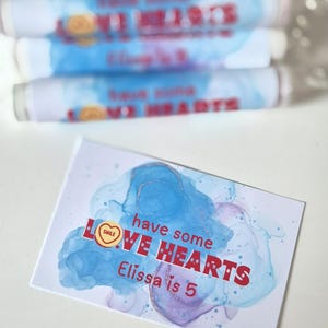 Personalized Love Hearts Wrappers: Birthday Party Favors, Glossy Print