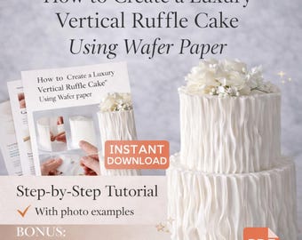Come creare una torta a balze verticale di lusso utilizzando la carta da ostia, tutorial PDF scaricabile immediatamente