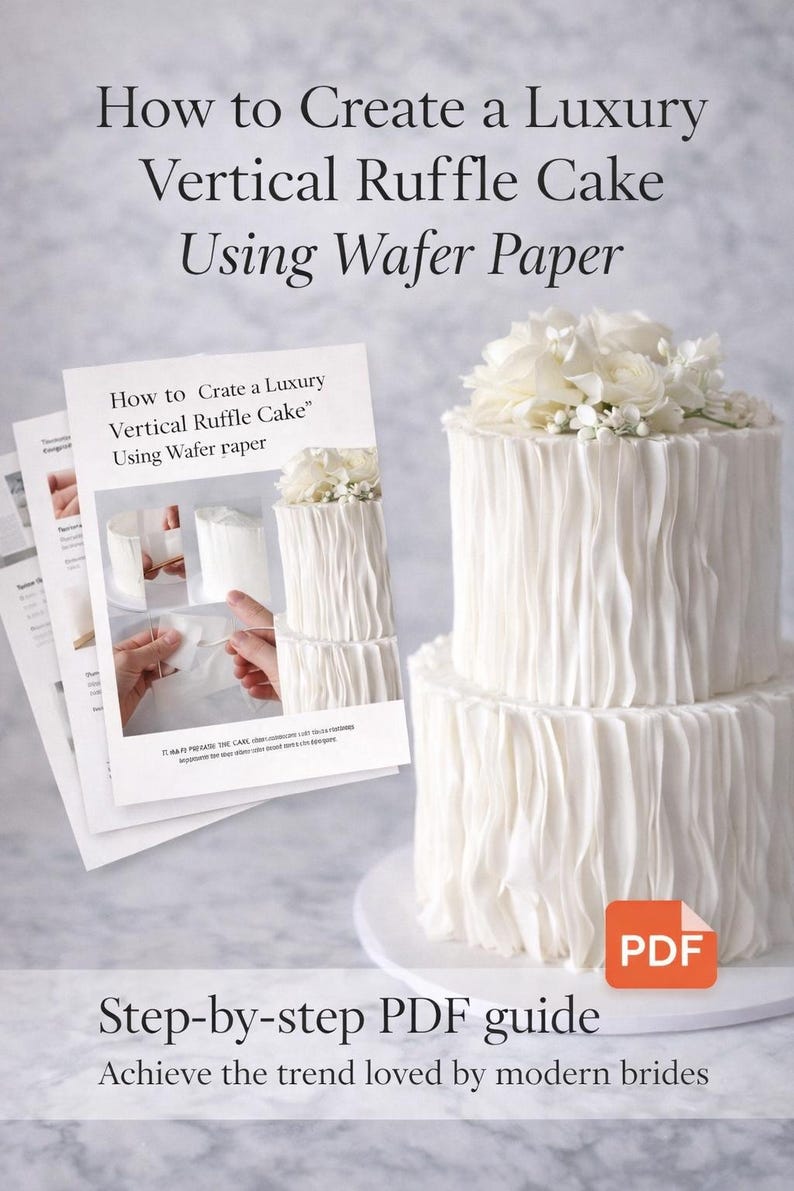 How to Create a Luxury Vertical Ruffle Cake Using Wafer Paper PDF ...