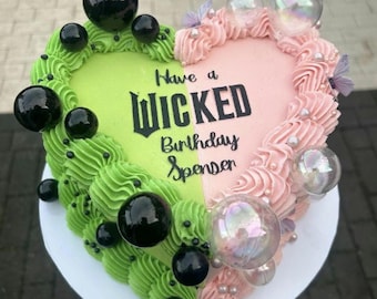 Wicked cardstock Cake Topper Bundle - Personalised Name for pink and green cake