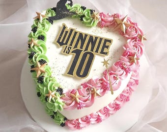 Wicked  Cake Topper bundle- Personalised 3D Name for pink and green cake