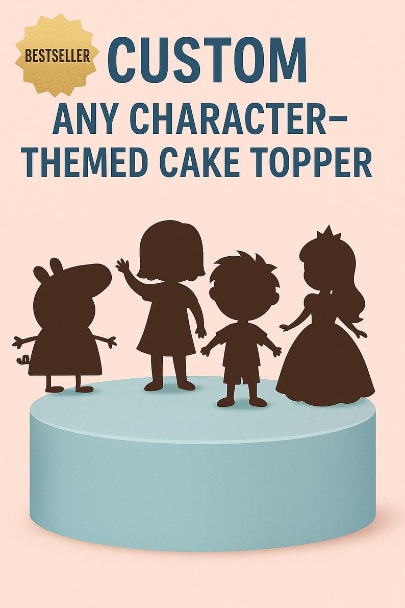 Line Character Topper Custom Character Cake Topper Set Custom Name Age Birthday Topper Any ...