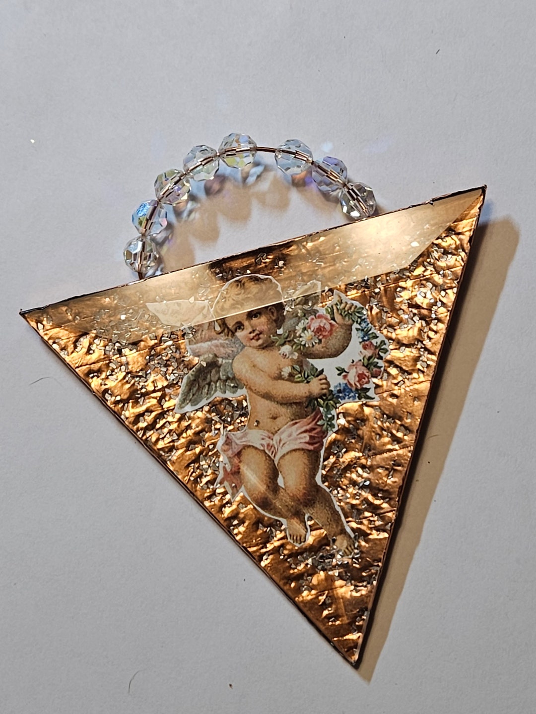 Victorian Inspired Ornament, Handmade, One of a Kind, Angel With ...