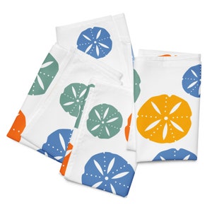 Sand Dollar Cloth napkin set, Coastal napkin set, Shell napkins, Party theme napkins, Event napkins, Coastal
