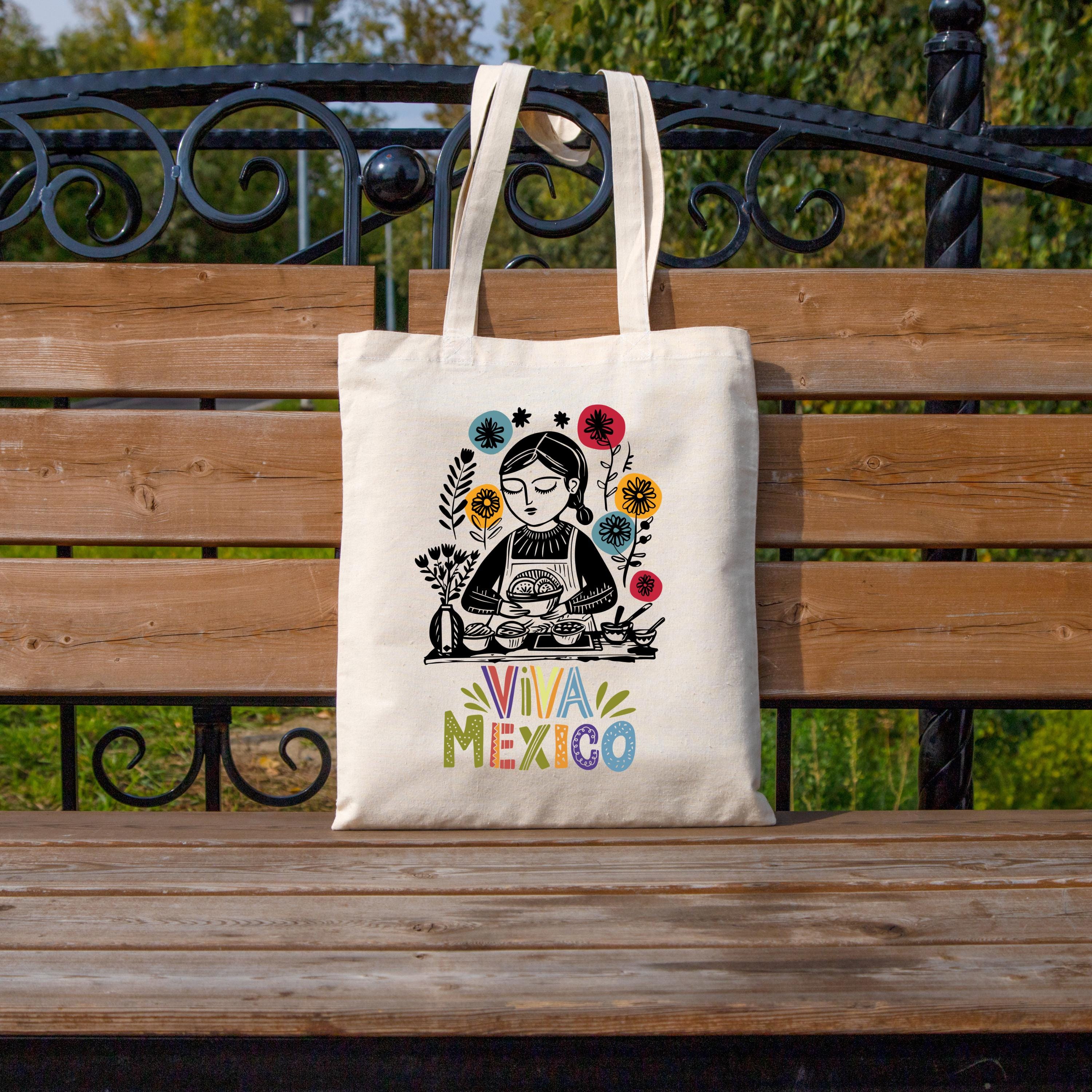 Viva Mexico Cotton Canvas Tote Bag - Eco-friendly, Cute Shopping Bag ...