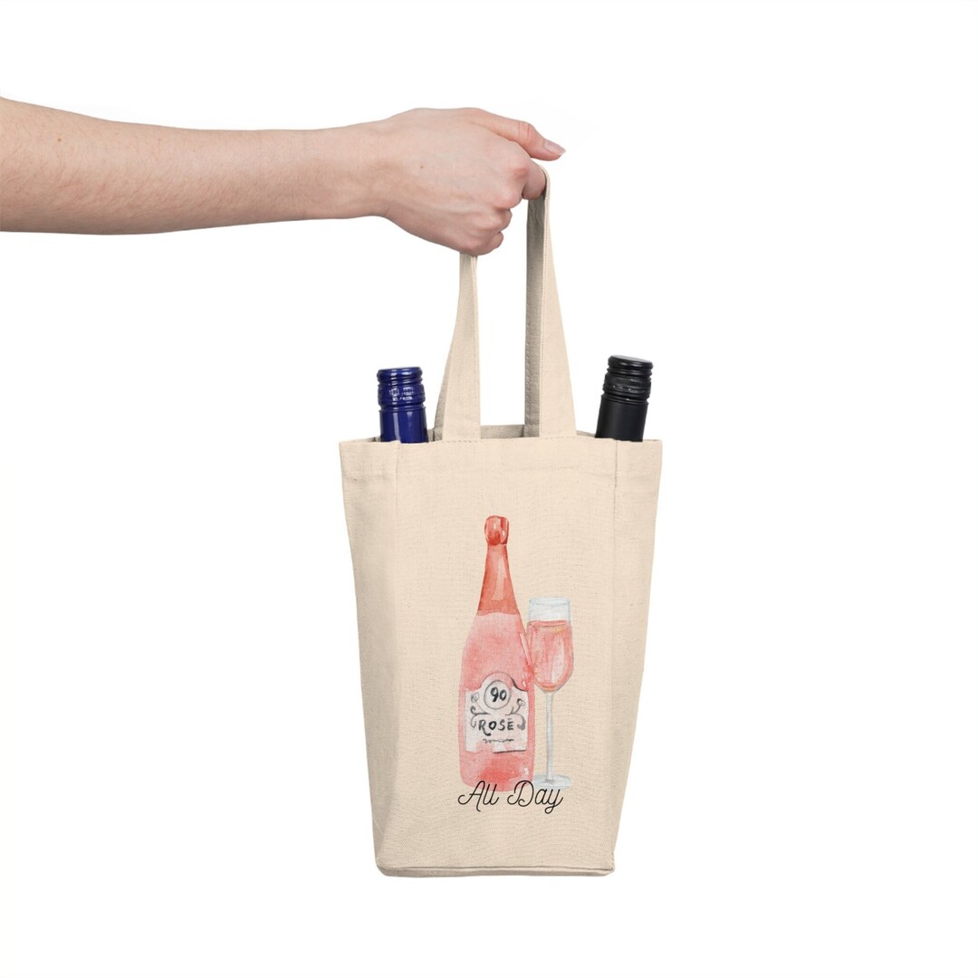 Rose' All Day Wine Tote Bag, Wine Bag, Personalized Wedding Party Gift ...