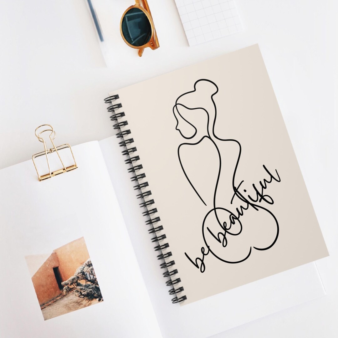 Inspirational Spiral Notebook, Be Beautiful, Motivational Journal ...