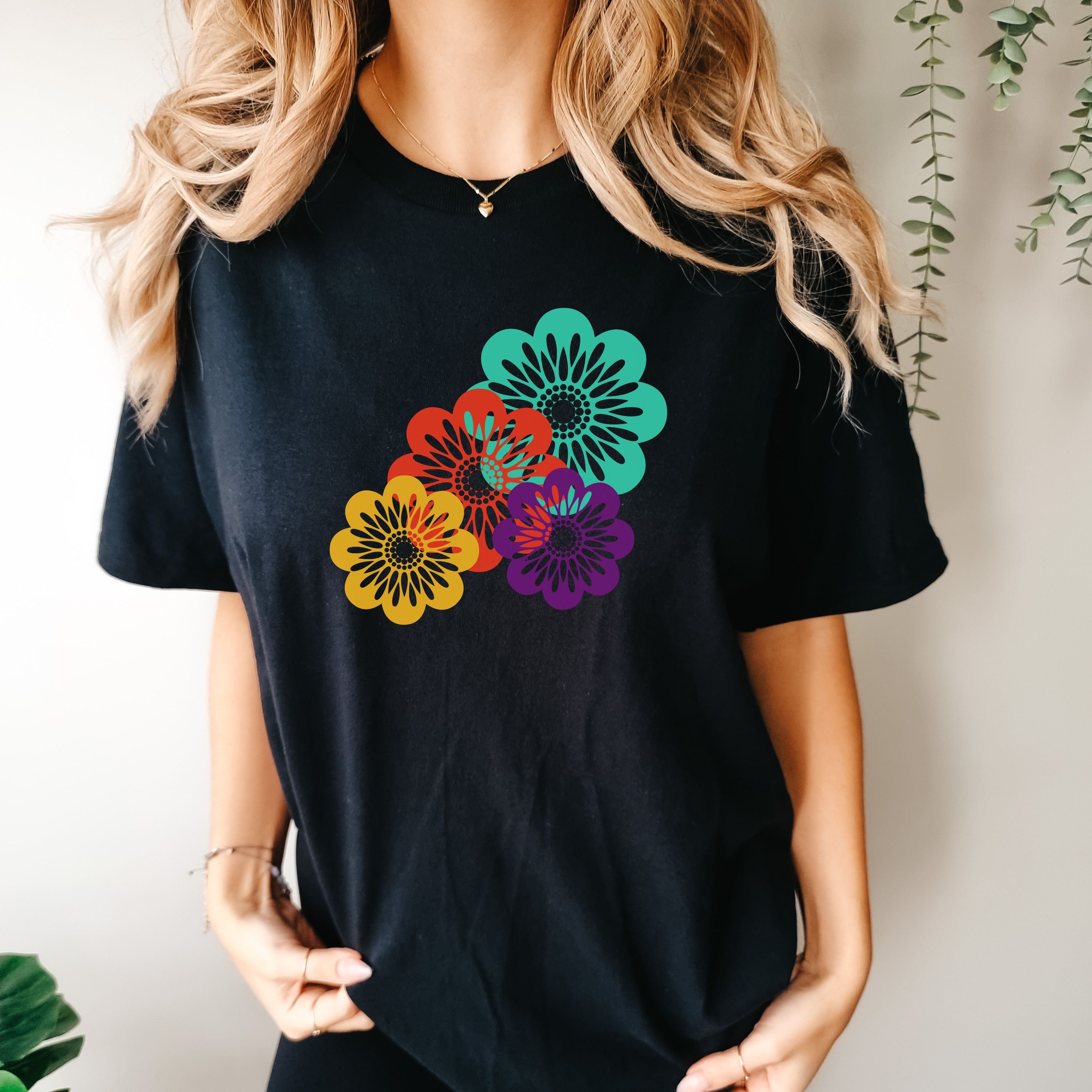 Mexican Paper Flowers T-shirt, Fiesta Floral Tee, Día De Los