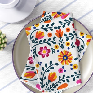 Bright Floral Napkins Fiesta style Napkins, Outdoor Entertaining