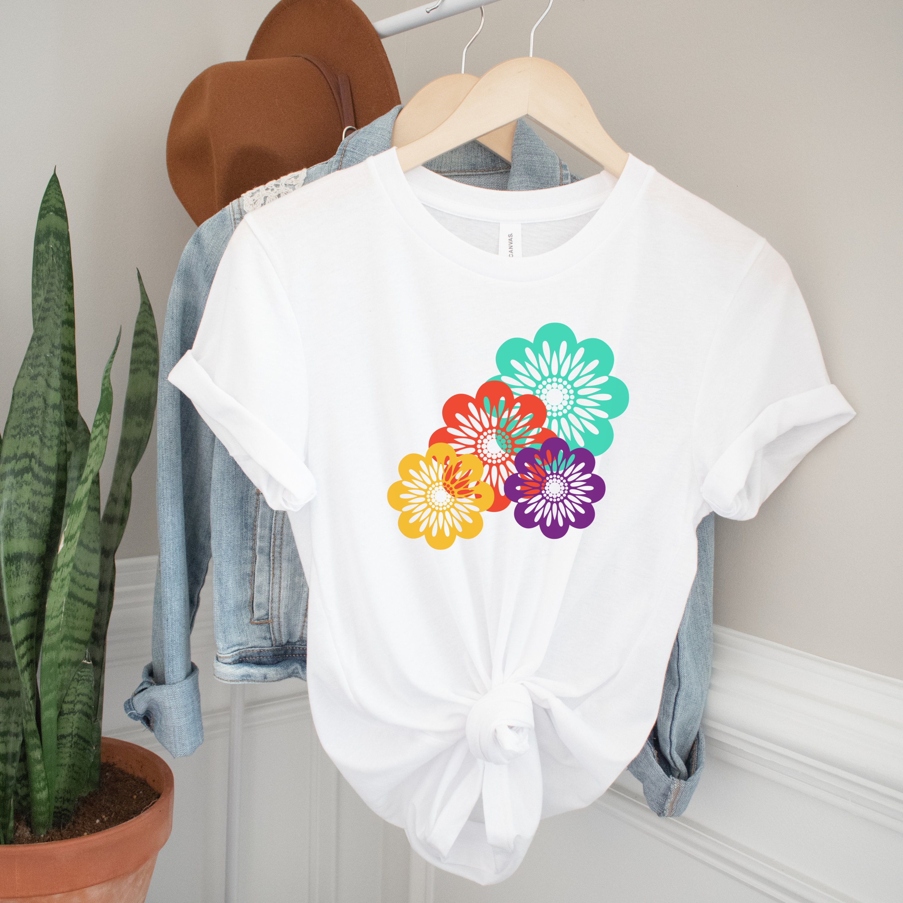 Mexican Paper Flowers T-shirt, Fiesta Floral Tee, Día De Los