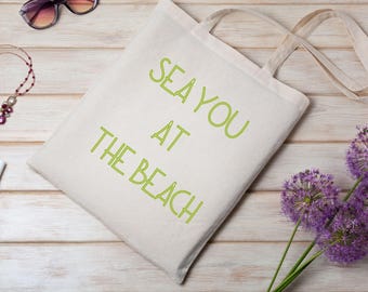 Sea You at the Beach Tote Bag - Cute Summer Bag, Beach Gear, Eco-Friendly Grocery Bag, Travel Companion, Coastal Decor