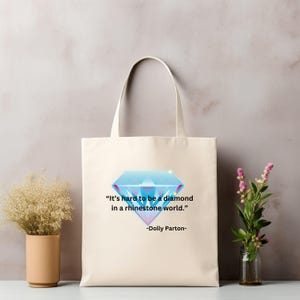 Inspirational Tote Bag - Canvas Bag, Inspirational Eco-Friendly Shopping, Gift for Music Lovers, Positive Quotes, Travel Bag